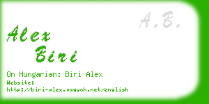 alex biri business card